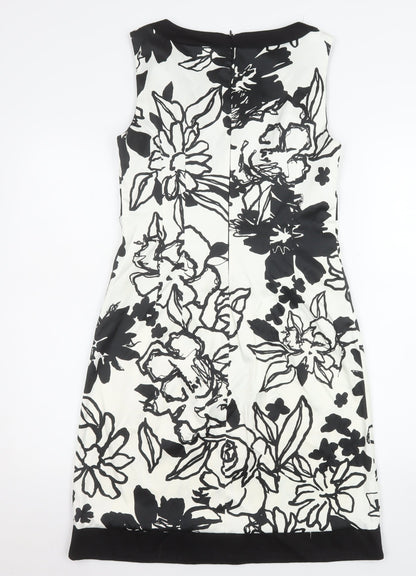 Sandro Ferrone Women’s Black Floral Sheath Dress Size 16 Knee Length