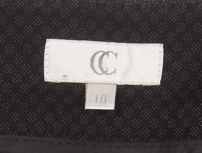 CC Women’s Black Geometric Stretch Dress Pants Size 18