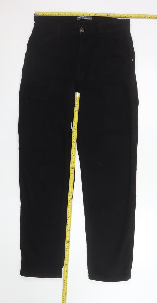 Denim Co. Men's Black Straight Jeans W30 L30 Regular Fit Stretch