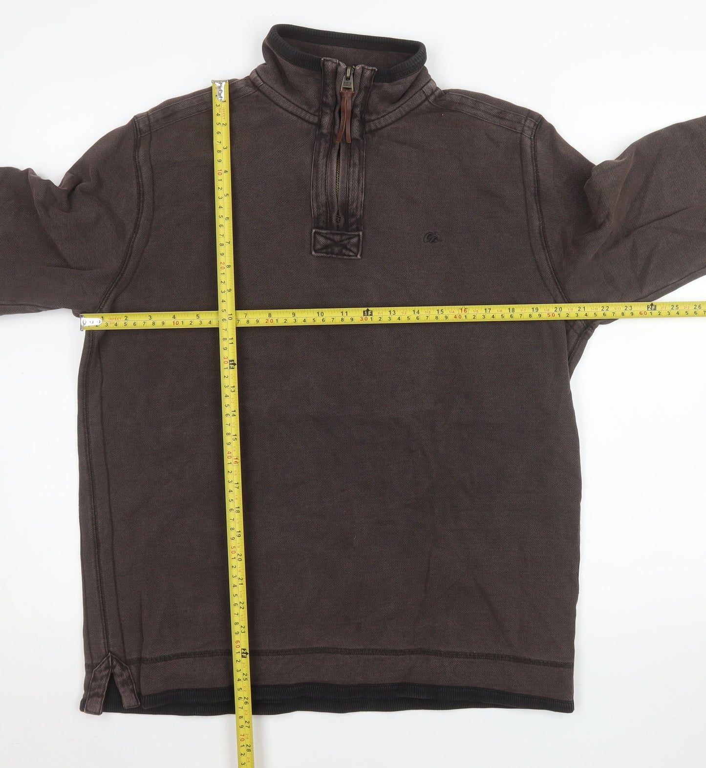 Mens UK Size S Marks and Spencer Brown Henley Sweatshirt