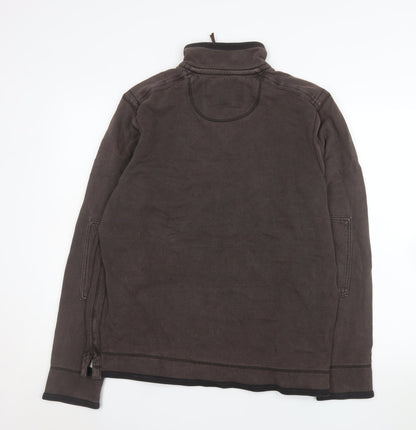 Mens UK Size S Marks and Spencer Brown Henley Sweatshirt