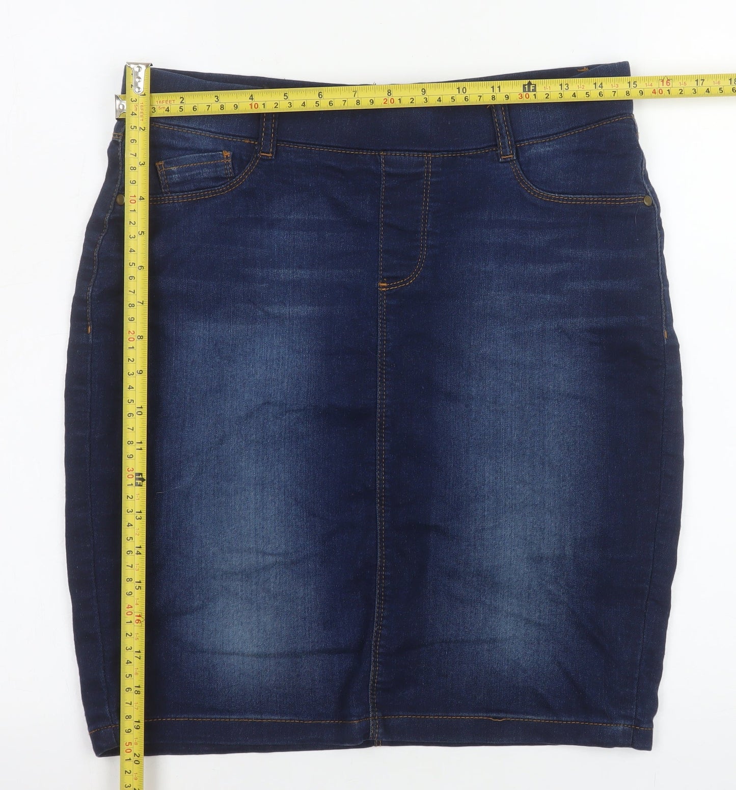 Womens UK Size 8 Dorothy Perkins Straight & Pencil Denim Skirt