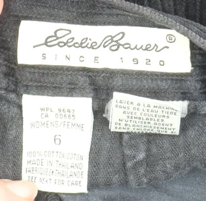 Womens UK Size 6 Eddie Bauer Regular Fit Casual Black Trousers