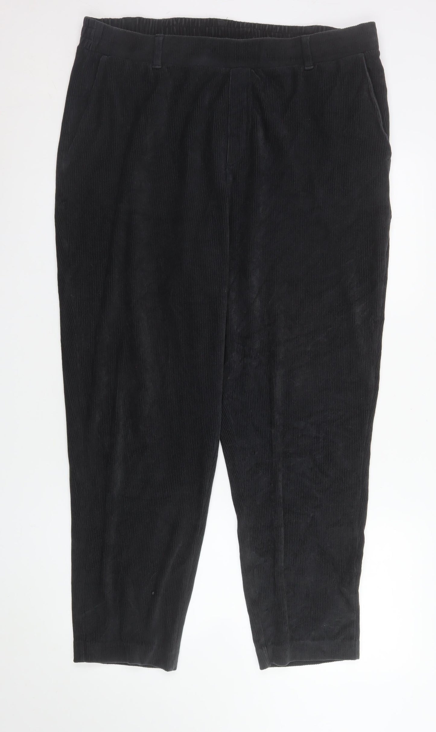 Mens UK Size L Lands' End Regular Fit Casual Black Trousers