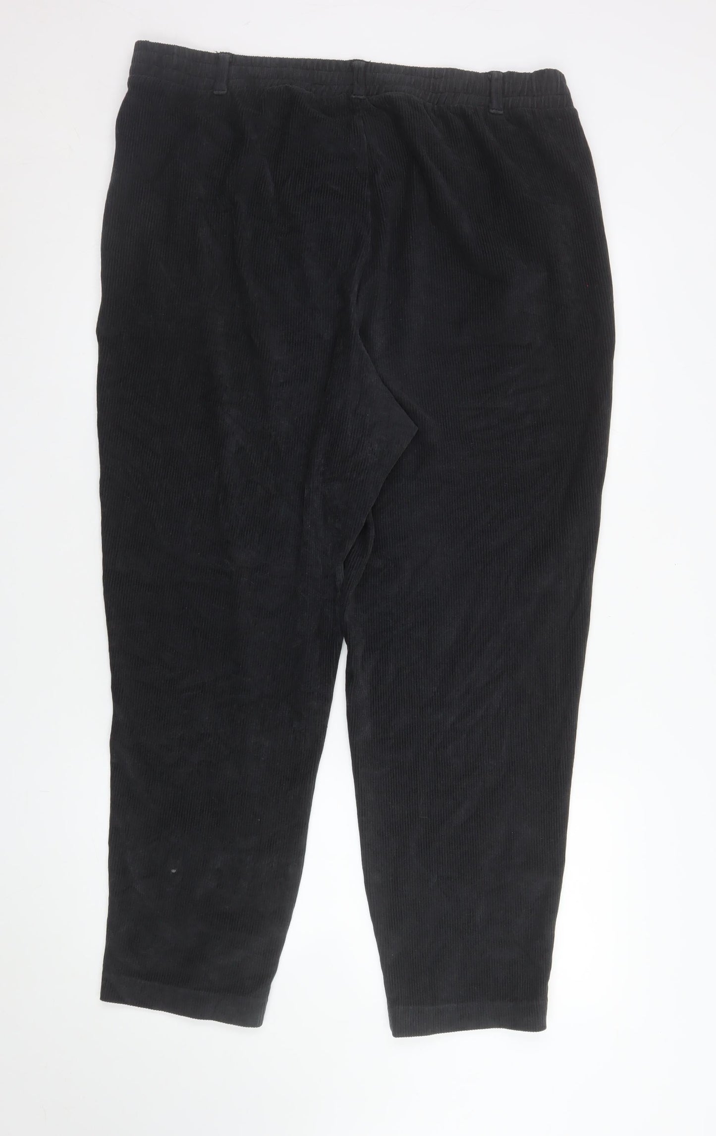 Mens UK Size L Lands' End Regular Fit Casual Black Trousers