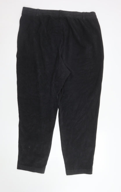 Mens UK Size L Lands' End Regular Fit Casual Black Trousers