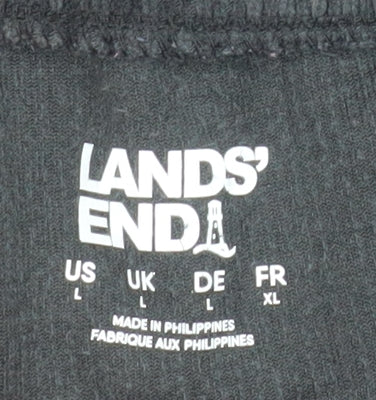 Mens UK Size L Lands' End Regular Fit Casual Black Trousers