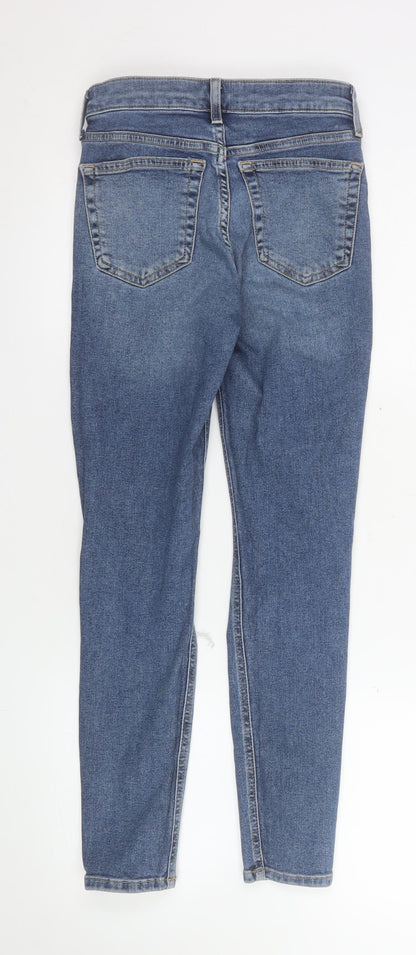 Topshop Moto Jamie Blue High Rise Skinny Ripped Jeans Girls Size XS W26 L30