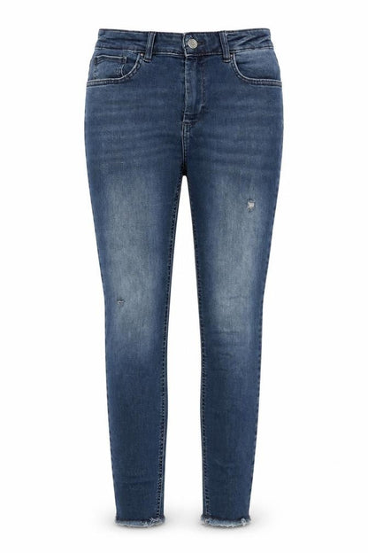 ONLY Women's Blue Skinny Jeans L 32 Distressed Denim