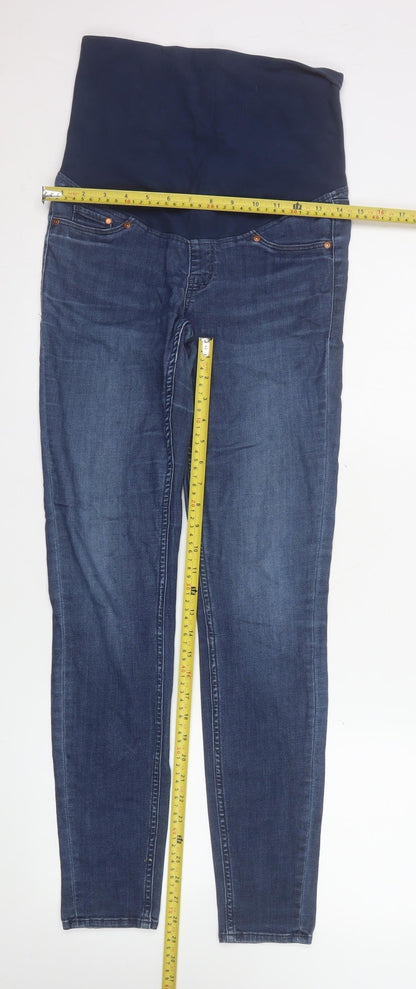 H&M Women's Blue Maternity Super Skinny Jeans UK 8 High Rise