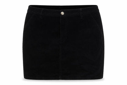 Fat Face Women Black Corduroy Knee Length Pencil Skirt UK 12