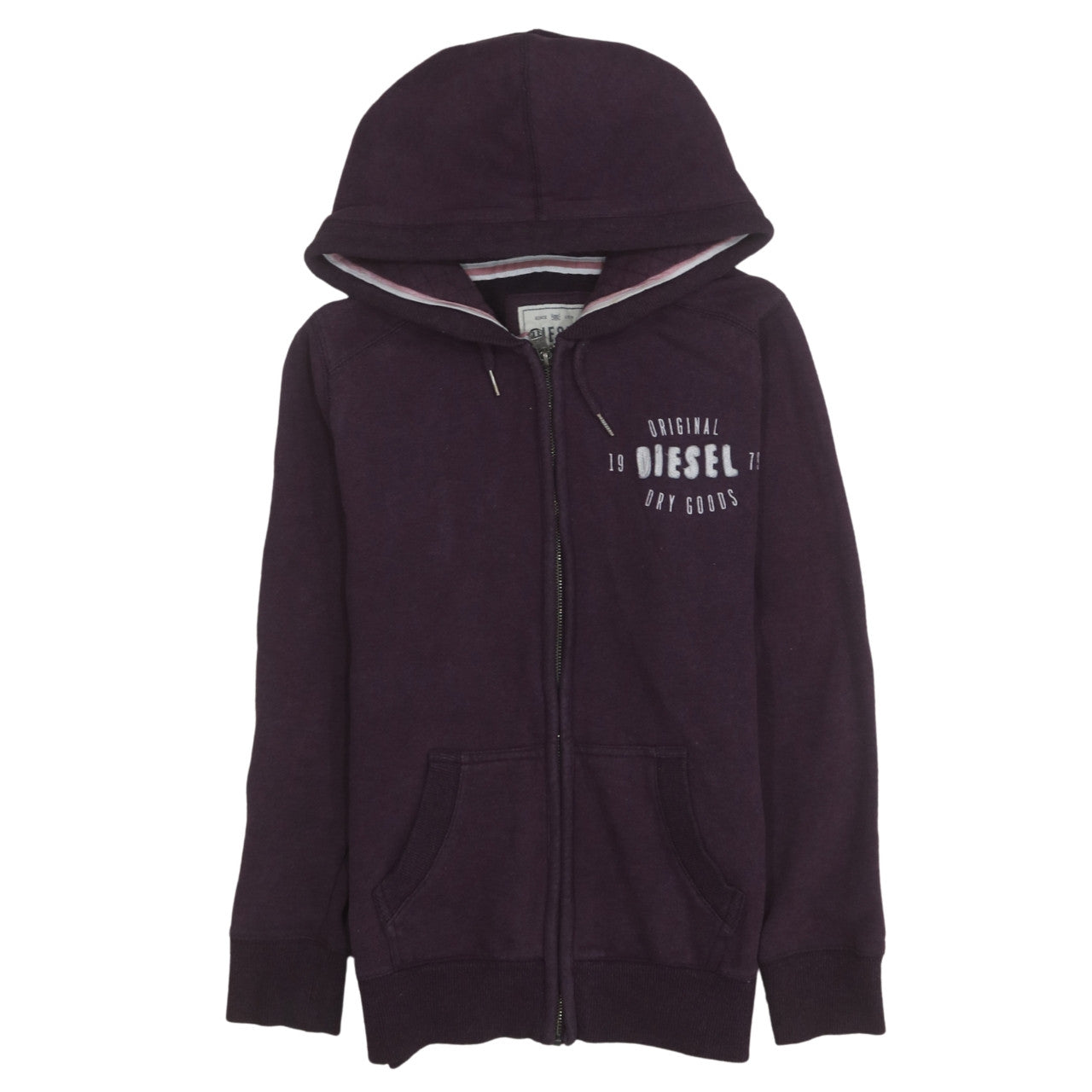 Womens UK Size M Diesel Purple Full Zip Hoodie
