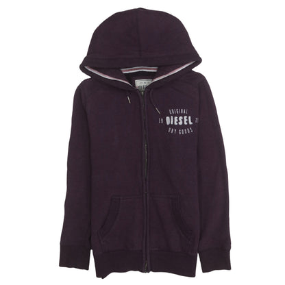 Womens UK Size M Diesel Purple Full Zip Hoodie
