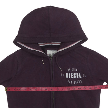 Womens UK Size M Diesel Purple Full Zip Hoodie