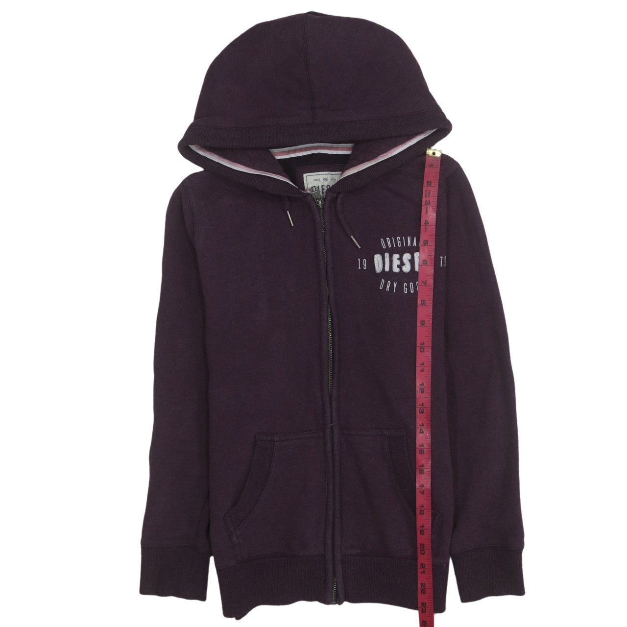 Womens UK Size M Diesel Purple Full Zip Hoodie