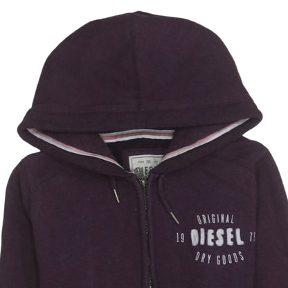 Womens UK Size M Diesel Purple Full Zip Hoodie