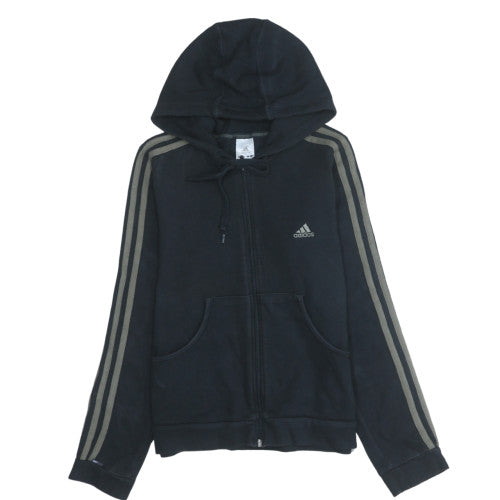 Womens UK Size L Adidas Black Full Zip Hoodie