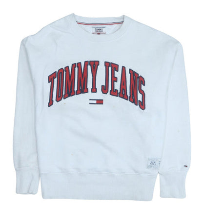 Mens UK Size M Tommy Jeans White Pullover Sweatshirt