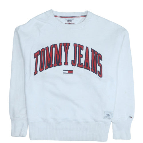 Mens UK Size M Tommy Jeans White Pullover Sweatshirt