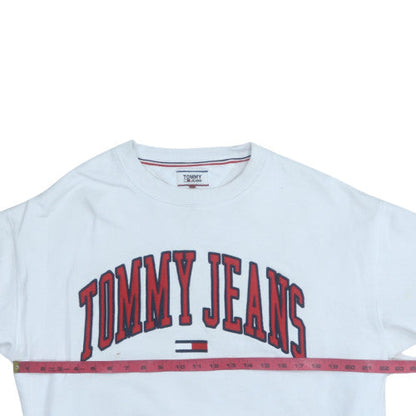 Mens UK Size M Tommy Jeans White Pullover Sweatshirt