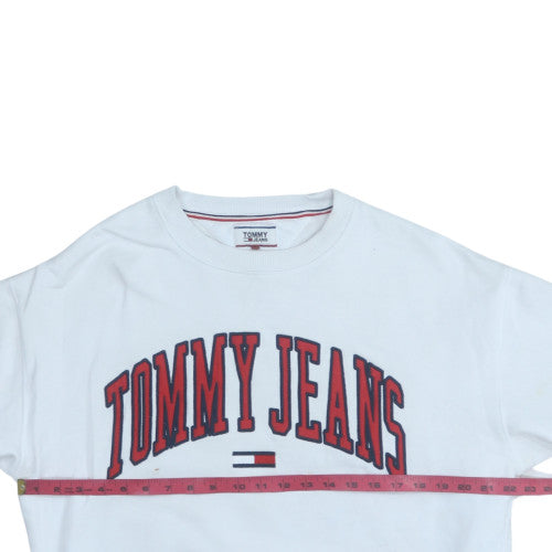 Mens UK Size M Tommy Jeans White Pullover Sweatshirt