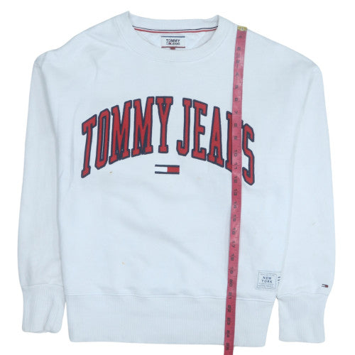 Mens UK Size M Tommy Jeans White Pullover Sweatshirt