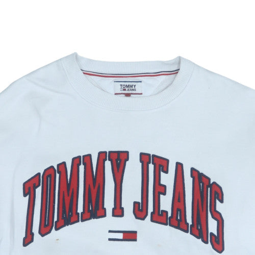 Mens UK Size M Tommy Jeans White Pullover Sweatshirt