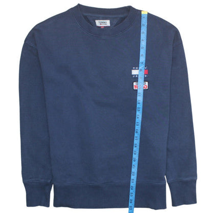 Mens UK Size L Tommy Jeans Blue Pullover Sweatshirt
