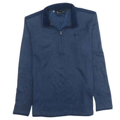 Under Armour Mens Blue Fleece 1/2 Zip Long Sleeve Jumper Size L