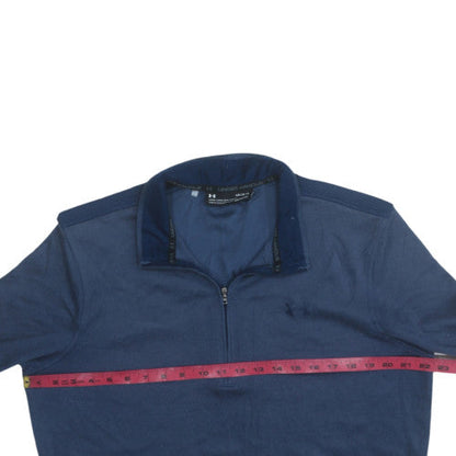 Under Armour Mens Blue Fleece 1/2 Zip Long Sleeve Jumper Size L