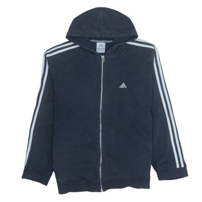 Mens UK Size M Adidas Blue Full Zip Hoodie