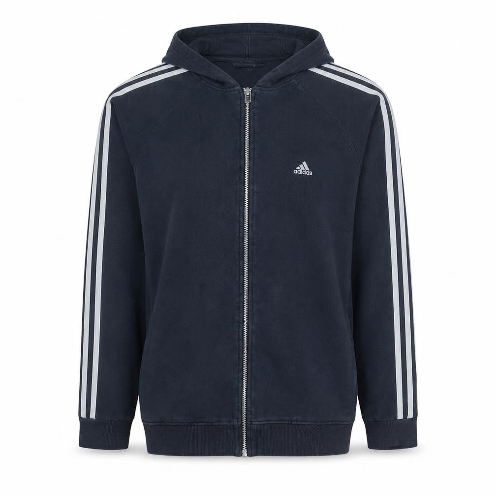 Mens UK Size M Adidas Blue Full Zip Hoodie