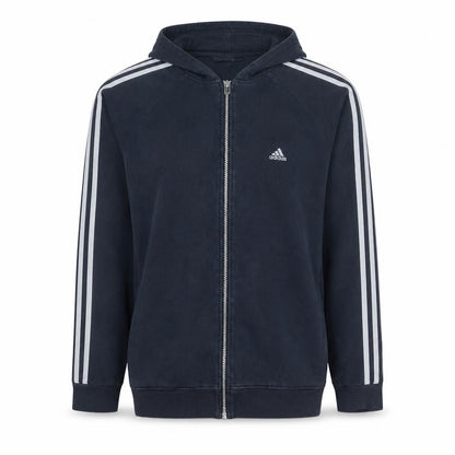 Mens UK Size M Adidas Blue Full Zip Hoodie