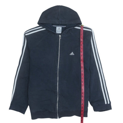 Mens UK Size M Adidas Blue Full Zip Hoodie