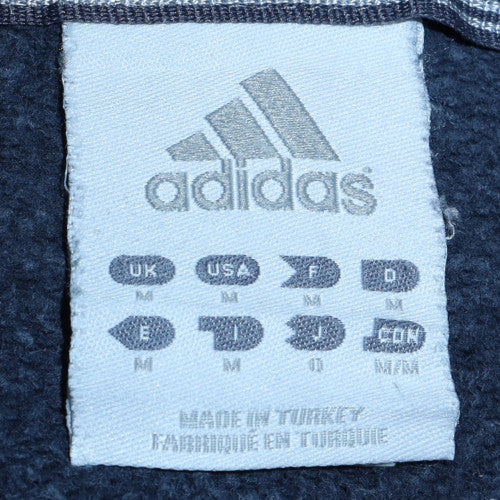 Mens UK Size M Adidas Blue Full Zip Hoodie