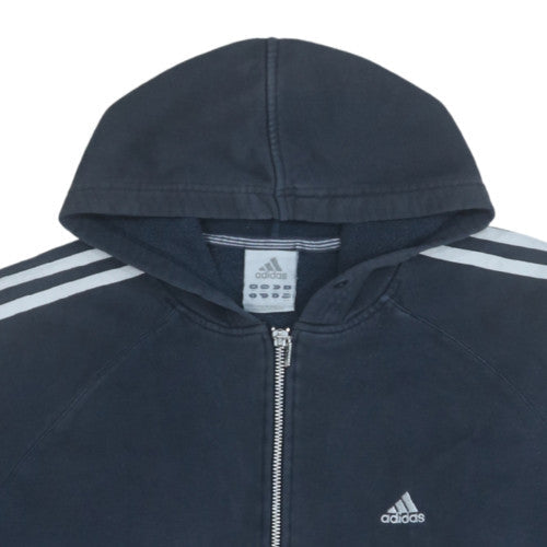 Mens UK Size M Adidas Blue Full Zip Hoodie