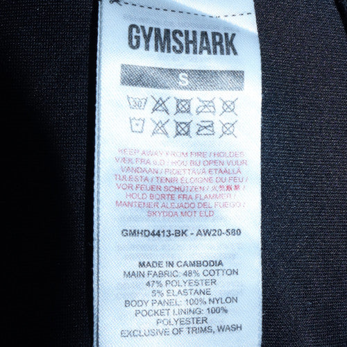 Mens UK Size S Gymshark Black Full Zip Hoodie