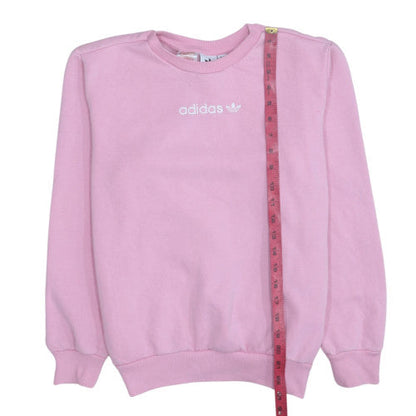 Adidas Girls Pink Crew Neck Fleece Pullover Sweatshirt 13-14 Years