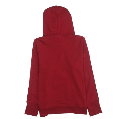 Mens UK Size L Tommy Hilfiger Red 1/2 Zip Hoodie