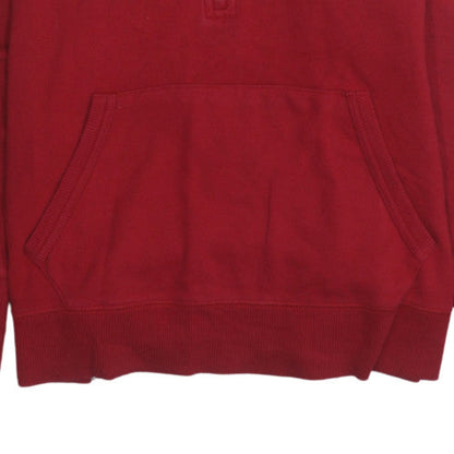 Mens UK Size L Tommy Hilfiger Red 1/2 Zip Hoodie