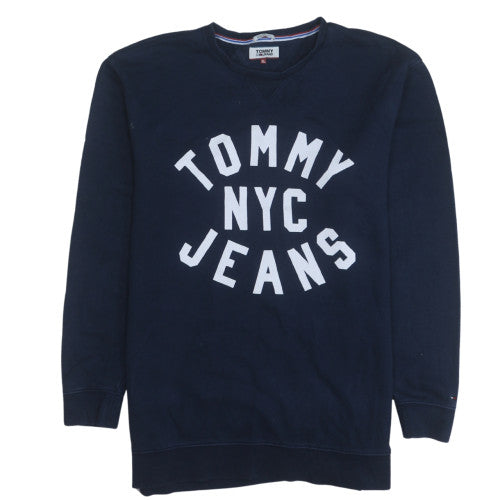 Mens UK Size XL Tommy Jeans Blue Pullover Sweatshirt