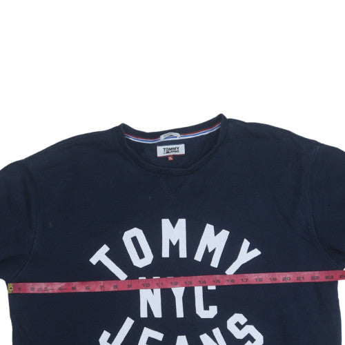 Mens UK Size XL Tommy Jeans Blue Pullover Sweatshirt