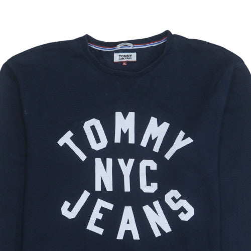 Mens UK Size XL Tommy Jeans Blue Pullover Sweatshirt