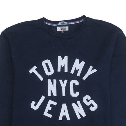 Mens UK Size XL Tommy Jeans Blue Pullover Sweatshirt