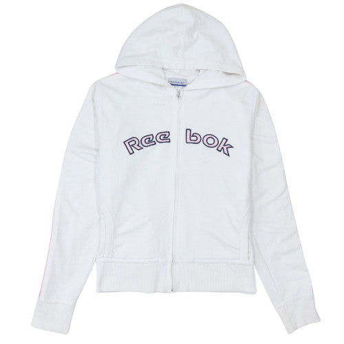 Womens UK Size M Reebok White Full Zip Hoodie