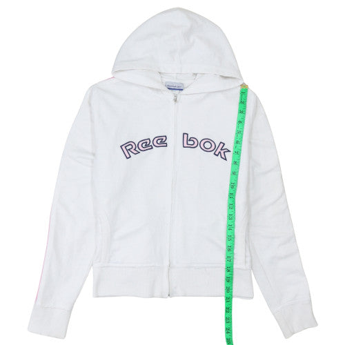 Womens UK Size M Reebok White Full Zip Hoodie