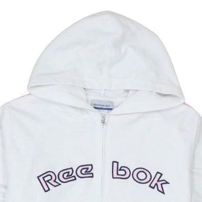 Womens UK Size M Reebok White Full Zip Hoodie