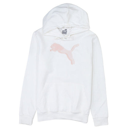 Womens UK Size S Puma White Pullover Hoodie