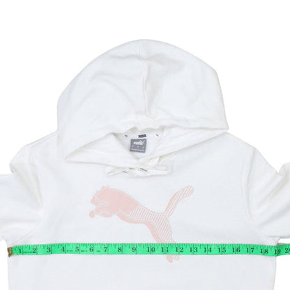 Womens UK Size S Puma White Pullover Hoodie
