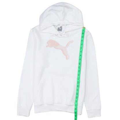 Womens UK Size S Puma White Pullover Hoodie
